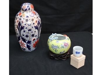 Lot Of Asian Inspired Porcelain Decorative Accessories