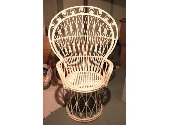 Awesome Woven Rattan Peacock Armchair In Off White
