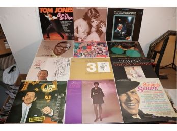 12 Vintage Soft Rock Vinyl Records  Tom Jones, Frank Sinatra, Nat King Cole & More