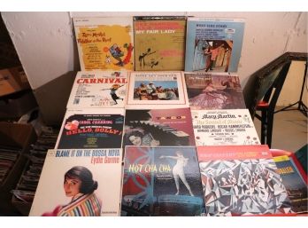 12 Vintage Show Tunes Music Vinyl Records  Fiddler On The Roof, West Side Story & More