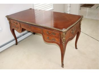 Antique Louis XV Reproduction Ornate Parquet Inlay Writing Desk