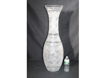 Awesome Oversized Cut Crystal Floor Vase