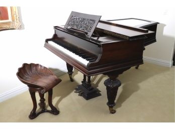 Burckhardt & Marqua Ornate Wood Craftsmanship -Look At The Most Unusual Piano Case & Stool