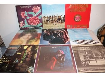 9 Assorted Vintage Vinyl Rock Records  Rolling Stones, Jefferson Starship, Traffic & More