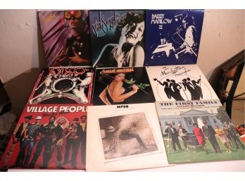 9 Assorted Vintage Disco Era Vinyl Records  Bionic Boogie, Village People & More