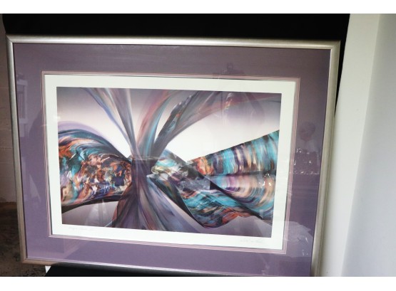 Purple Tide I Signed- Michael John Mosef Large Fun Multicolored Abstract Art