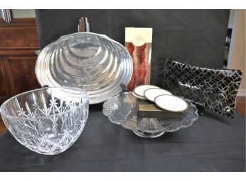 Beautiful Serving Bowl By Waterford, BD Natural Beeswax Candles, Anactacia Glass Plate & More