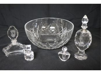 Baccarat Crystal Bowl & Oleg Cassini Bottles
