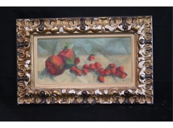 Vintage Fruit Still Life Painting Signed By Artist Ralph In Top Right Corner