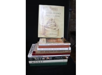 Collection Of Books Leonardo Davinci, Medicine Monet, Art & Life In America, Andrew Wyeth, Camille Pissarro