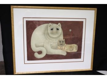 Large Signed Cat Print 175/300 By Carol Jablonsky
