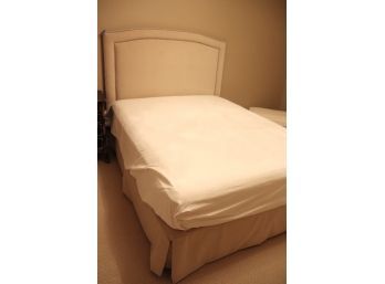 Queen Size Headboard With Matching Bed Skirt, Includes A Sealy Posturepedic Mattress & Metal Frame