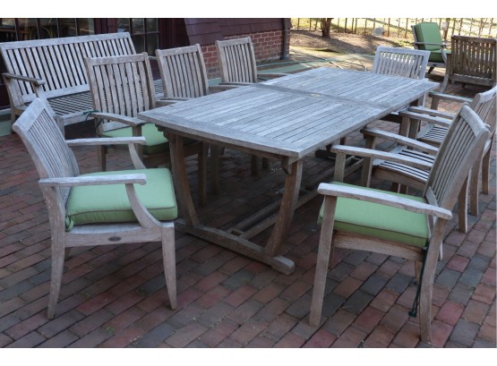 VG Westminster Teak Table With 8 Chairs And Cushions For Your Outdoor Fun See Photos