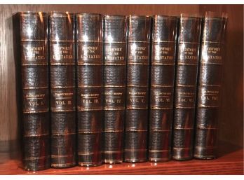 8 Vol Antique Book Set, History Of The United States 1858 With Protective Clear Plastic Jackets