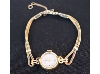 14K YG Ladies Omega Watch With Rope Style Bracelet