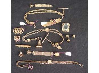 Mixed Lot Of Antique Necklaces And Pins