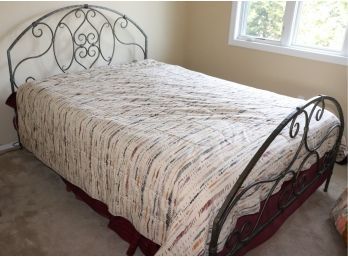 Wrought Iron Curved Queen Size Headboard & Footboard
