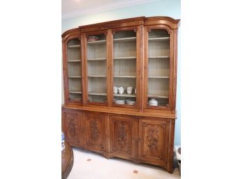 Amazing French Style Breakfront Cabinet With Musical Instruments Carved Doors