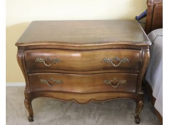 Pair Vintage Gold Painted French Style Bombe Chests