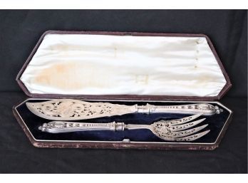 Exquisite Antique English Sterling Silver Serving Pieces In Box