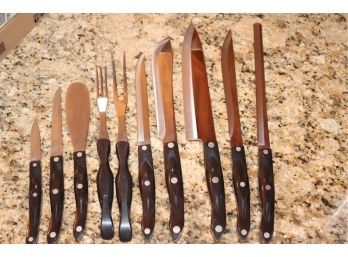 Set Of Cutco Knives In Holder