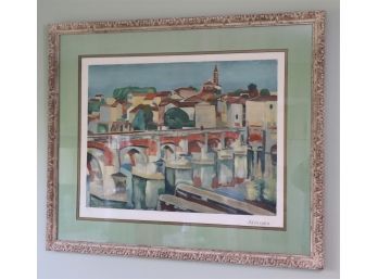 Signed, Numbered Lithograph By Francois Desnoyer Of French Town