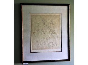 Rare Signed Picasso Etching - HC (Hors Commerce) Of Family Of Acrobats