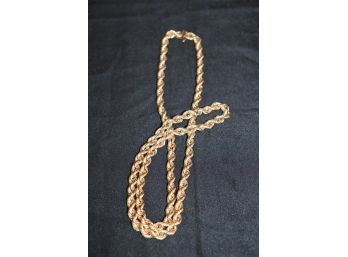 14K YG 31' Thick Twisted Rope Necklace