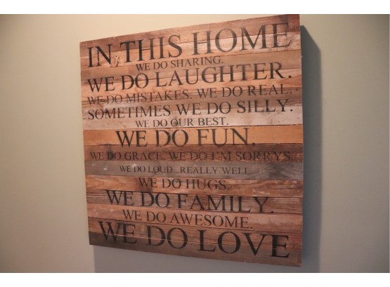 Rustic Style In This Home Wood Slat Sign - 28 Inch Square