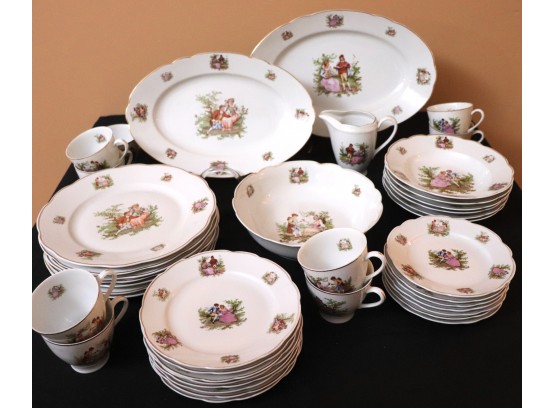 Collection Of Mielow Transferware China With Scenes Of Romantic Lovers