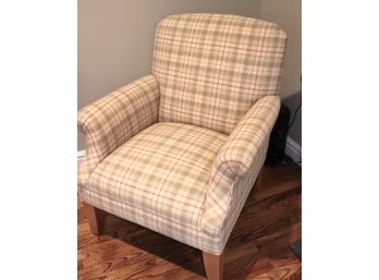 Ethan Allen Upholstered Arm Chair Plaid Pattern