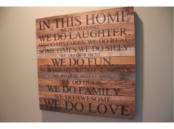 Rustic Style In This Home Wood Slat Sign - 28 Inch Square