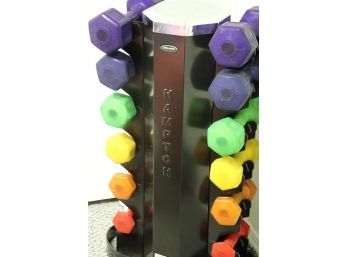 Hampton Rubber Dumbbell Set With Stand