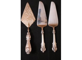 3 Cake Servers With Sterling Handles