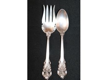 Wallace Sterling Silver Grand Baroque Serving Spoon & Fork