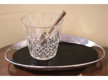 Beautiful Waterford Crystal Ice Bucket & Serving Tray