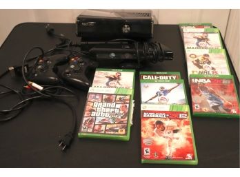 Xbox 360 Video Game System With 2 Controllers & Assorted Games