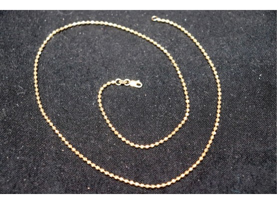 18 Kt Yellow Gold 18' Long Beaded Necklace