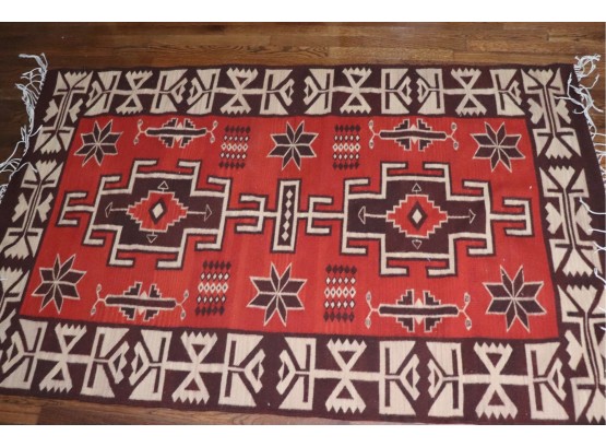 Handmade Woven Southwest Style Rug Approximately 80 X 50 Inches