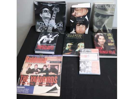 Rock N Roll Books Includes First Editions Signed Rick Springfield, The Beatles By Bob Spitz & More