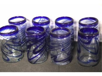 Collection Of Pretty Blue Swirl Glasses