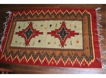 Handmade Woven Southwest Style Rug Approximately 78 X 50 Inches