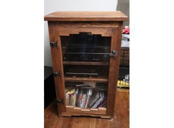 Media Cabinet With Nice Metal Hardware & Natural Wood Grain Look Electronics/Contents Are Not Included