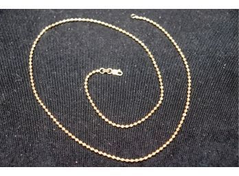 18 Kt Yellow Gold 18' Long Beaded Necklace