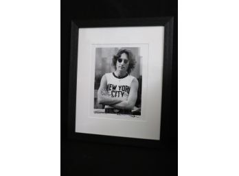 Framed John Lennon Photo NYC 1974 Signed By Artist Bob Gruen 2014