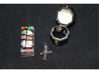 Stainless Money Clip, Small Sterling Ring & Small Pendant
