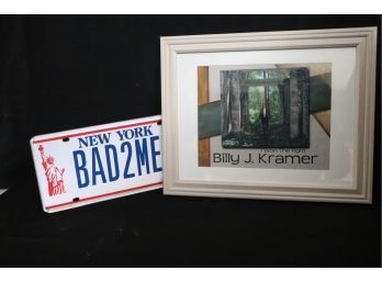 Billy Kramer Framed Photo & Personal License Plate Bad 2 Me New York