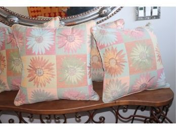 Fun Floral Colored Accent Pillows, 2 Sizes With Nice Quality Fabric
