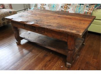 Rustic Coffee Table With Bottom Shelf Nice Rustic Finish Throughout