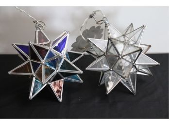 2 Hanging Star Shaped Hanging Pendant Stars Approximately 12 Inch Diameter